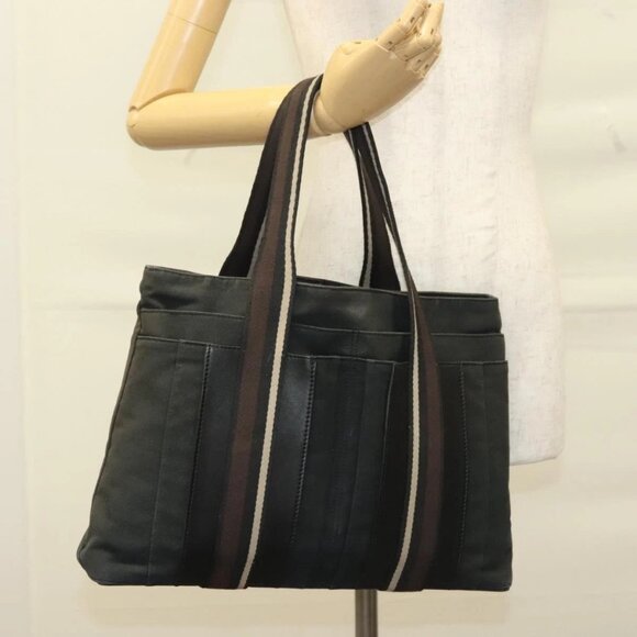 HERMES Toroca Horizontal PM Hand Bag Canvas Black Auth - Picture 1 of 15
